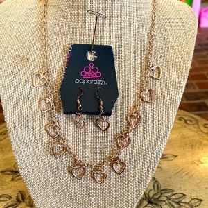 Heart necklace & earrings set